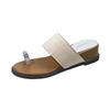 French thick-soled heightening set of toe cool slippers for women's summer wear with flat-bottomed slope heel casual vacation beach sandals