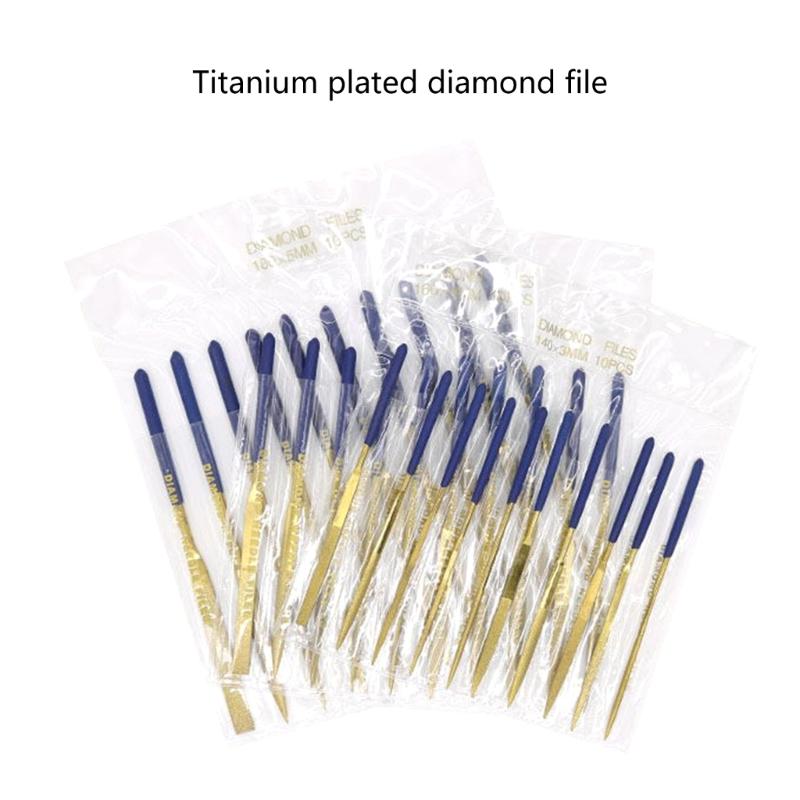 10Piece Mini Diamond Needle File Set for Metal, Deburring,and Fine Grinding Durable and Versatile Tool Square Flat Shape