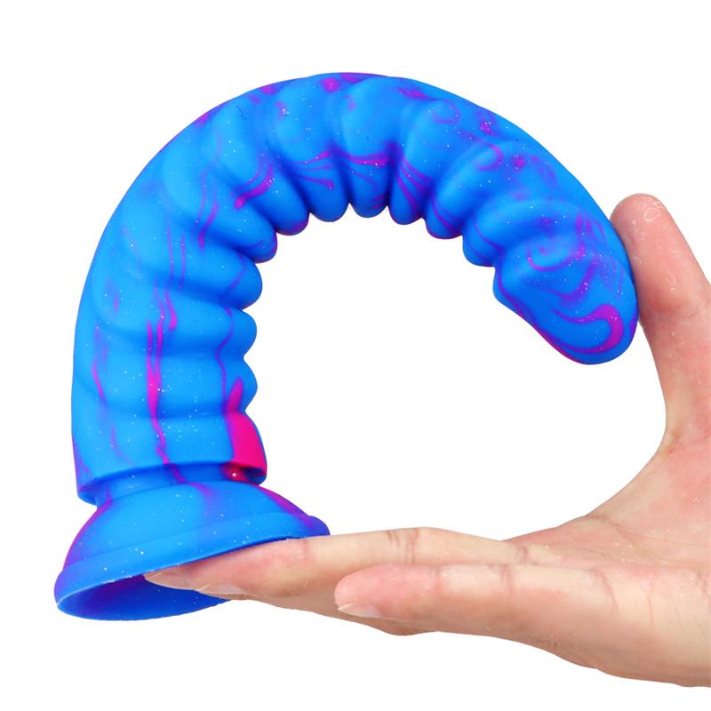 Dragon Scale Mixed Color Mini Simulation Penis Double Layer Liquid Silicone Giant Super Thick Female Sex Toys