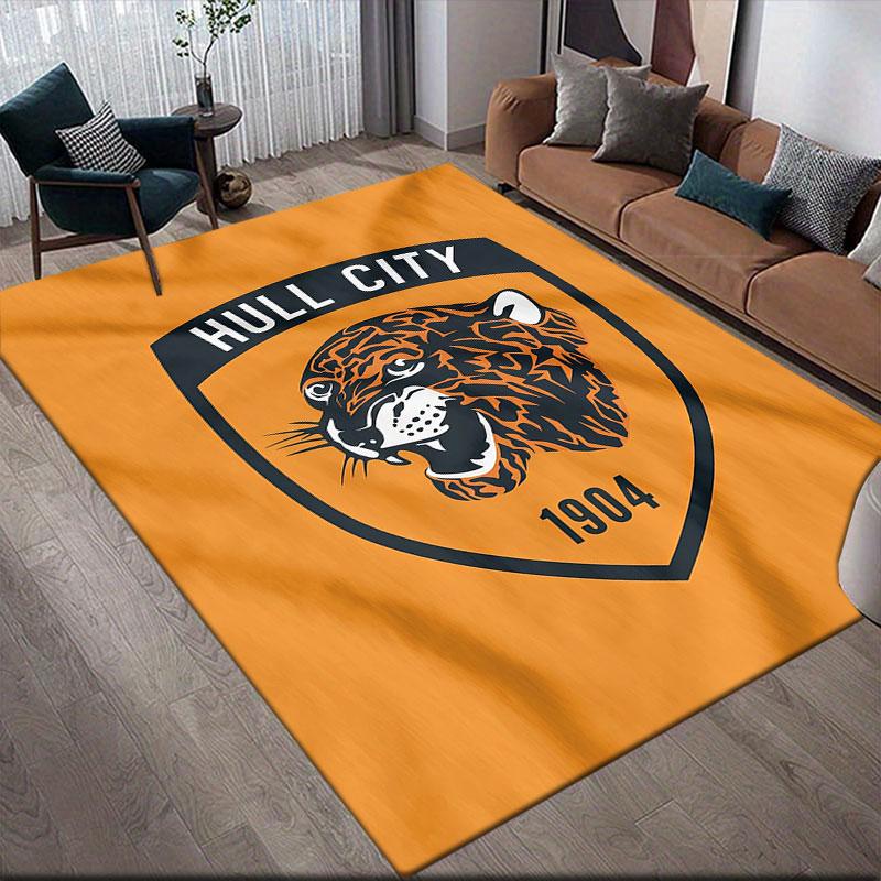 Hull City Art Flannel Printed Carpet, Home Sofa Decoration for Living Room & Bedroom, Non‑Slip Play Flannel Floor Mat for Game Room