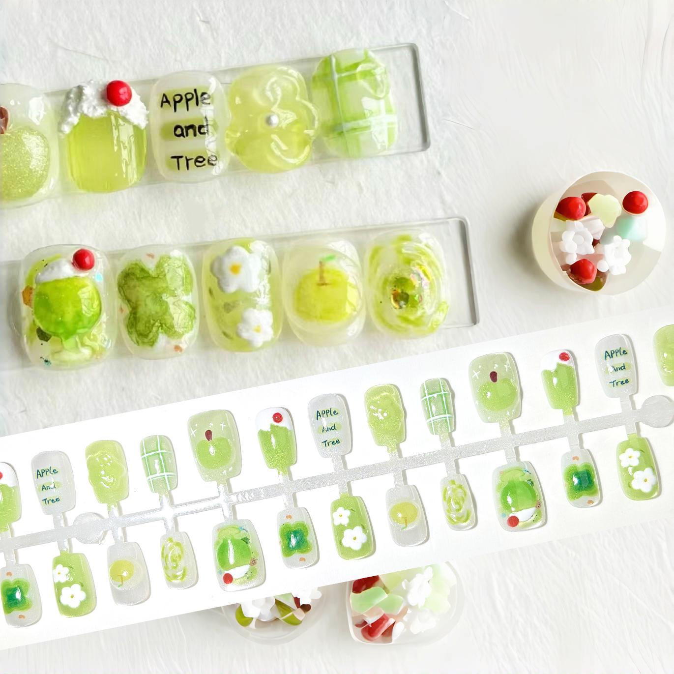 

Green Apple Soda 3D Wearable Nail Art – Cute Summer Green Nail Stickers (30 Pieces) YM266 Green Apple [XS/S/M]