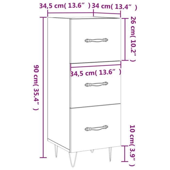 VidaXL Buffet Smoked Oak 34.5x34x90 Cm Engineered Wood 828601
