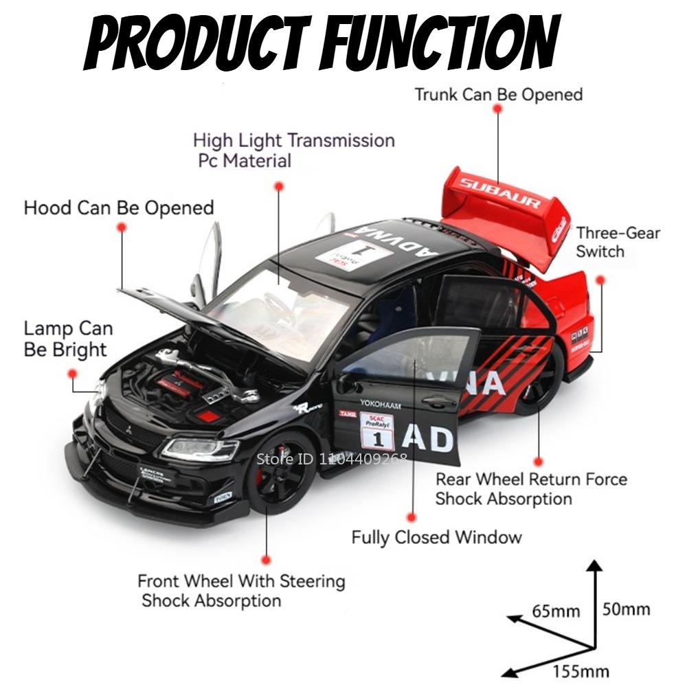 1:32 Scale MITSUBISHI EVO PAJERO Toy Car Model Alloy Diecast Rubber Tires Doors Opened Models Vehicles Gifts for Children