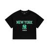 MLB New York Yankees American Vintage College Series T-Shirt Short Sleeve Women Tops Black 3FTSV0333-50BKS