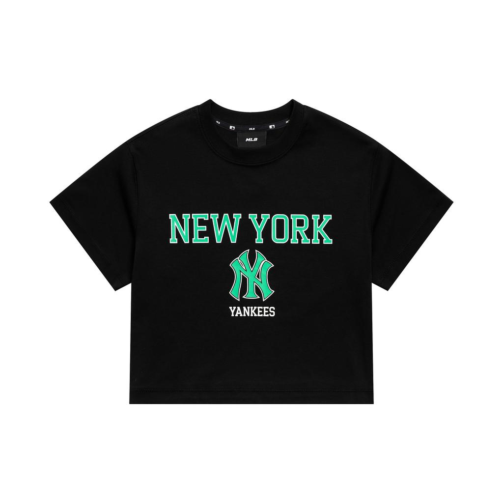 MLB New York Yankees American Vintage College Series T-Shirt Short Sleeve Women Tops Black 3FTSV0333-50BKS