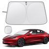 Foldable Titanium Silver Windshield Sunshade Visor