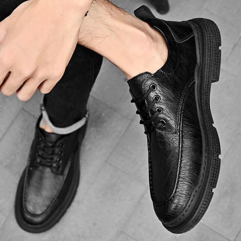 Handmade Retro Genuine Leather Men Shoes Comfortable Casual Leather Shoes Moccasins Man Flats Shoes