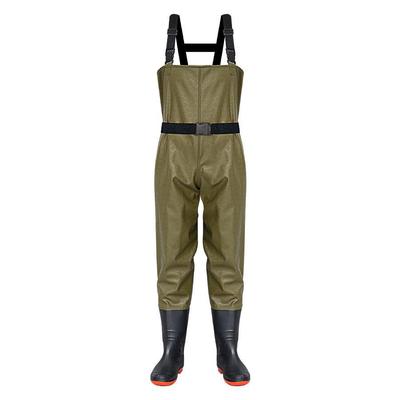 Unisex Waterproof Fishing Waders with Integrated Boots and Half-Body Leather for Men and Women