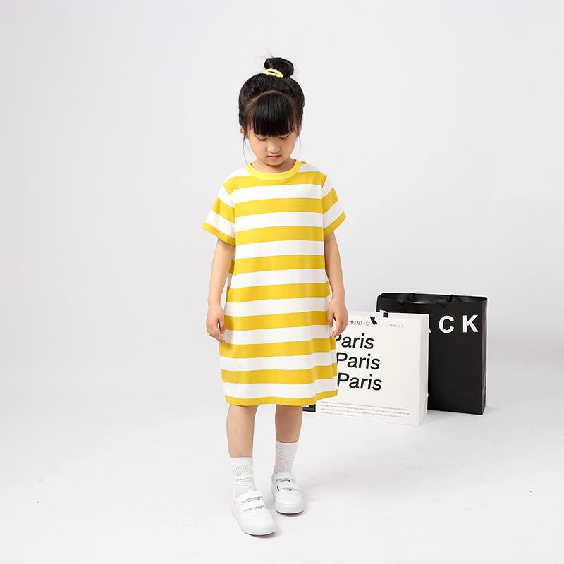 Summer Korean Style Striped Princess Dress for Girls - Short-Sleeved Fashion Skirt