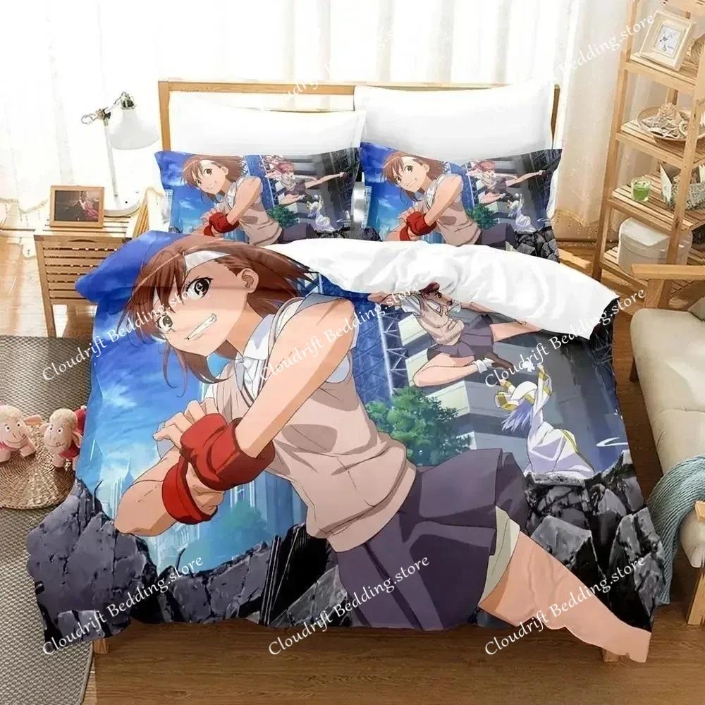 New Misaka Mikoto Bedding Set Single Twin Full Queen King Size Bed Set Adult Kid Bedroom Duvet cover Sets 3D Anime Bed Sheet Set