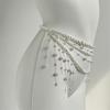 Multitier Pearls Fringe Body Chain Belt for Women Vintage 90s Costume Jewelry Waist Decoration for Evening Gowns