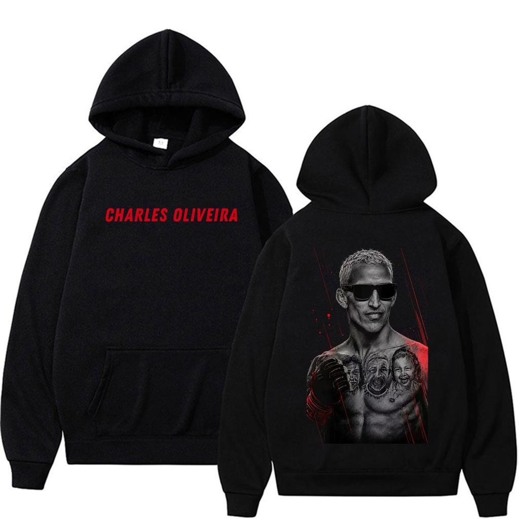 Charles Oliveira Do Bronxs Vintage Graphic Hoodie Men's Clothing Fleece Long Sleeve Sweatshirts Oversized Hoodies