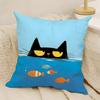 fashing and surprising cat patterns Pillow Case Natural Linen Double-Sided Printing Sofa Home Decor Cushion Cover