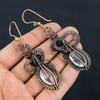 White Topaz 999 Copper Wire Wrapped Earrings, Handmade Gemstone Jewelry Earrings For Memorial Day