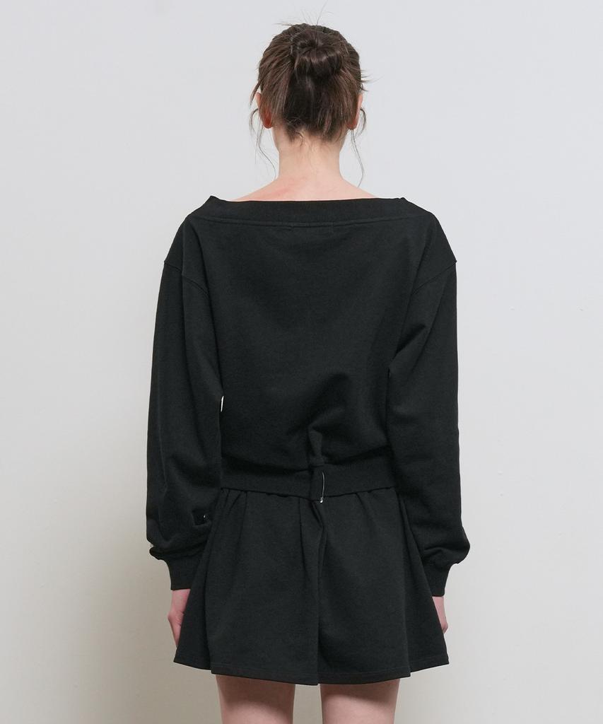 GENERALIDEA Boat Neck Sweatshirt Dress [Black] / Gf2Lop509