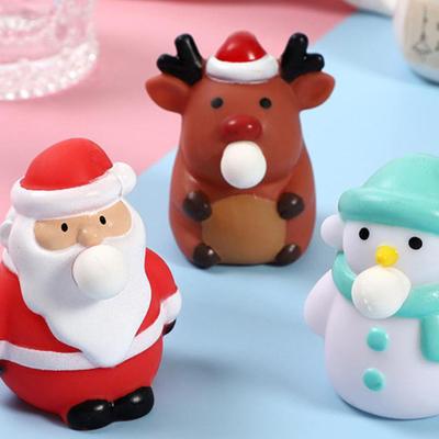 Creative Cute Christmas Extrusion Toys Cartoon Santa Claus Snowman Elk Decompression Squeeze Toys Children Christmas Gifts