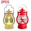 Christmas Portable Lantern Battery Operated Santa Claus Snowman Oil Lamp with Handle Xmas New Year Gifts for Table Decoration