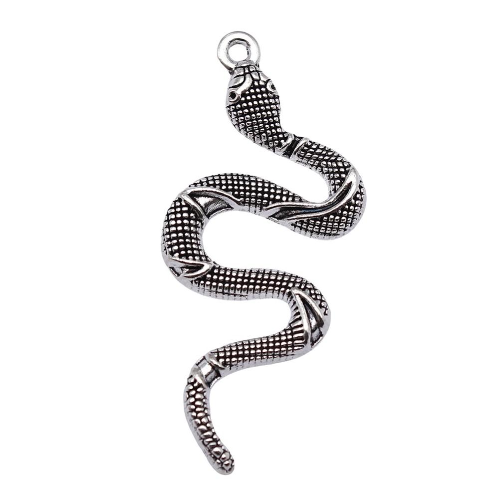 Cobra Snake Charms Antique Bronze Silver Pendants For DIY Bracelet Necklace Jewelry