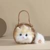 Plush Cat Ragdoll Single Shoulder Crossbody Bag Round Handbag Fashion Women