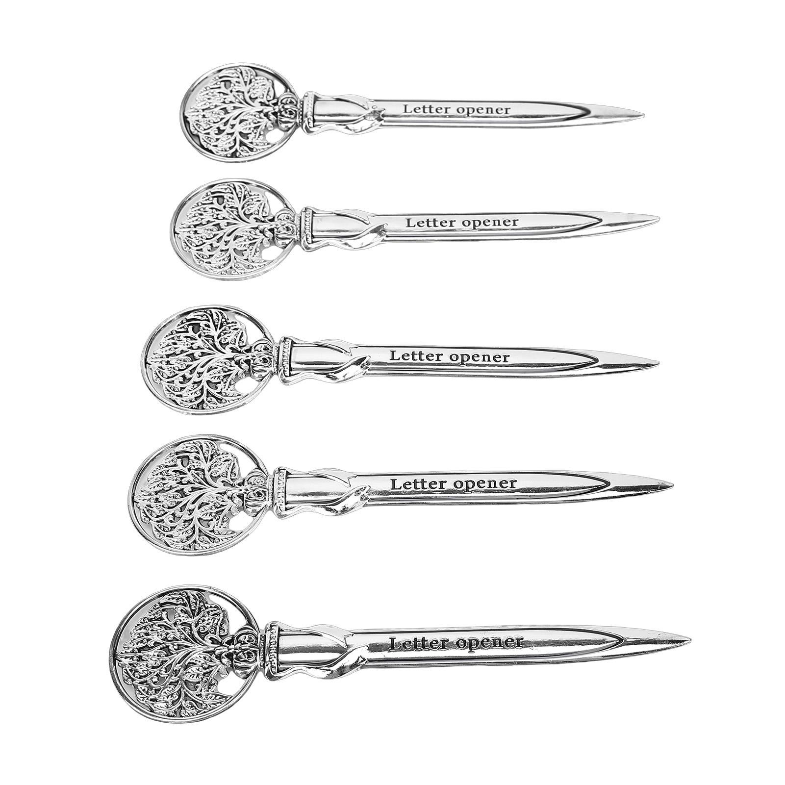 

5Pcs Letter Opener Retro Envelope Slitter Lightweight Zinc Alloy Mail Opener for Home School