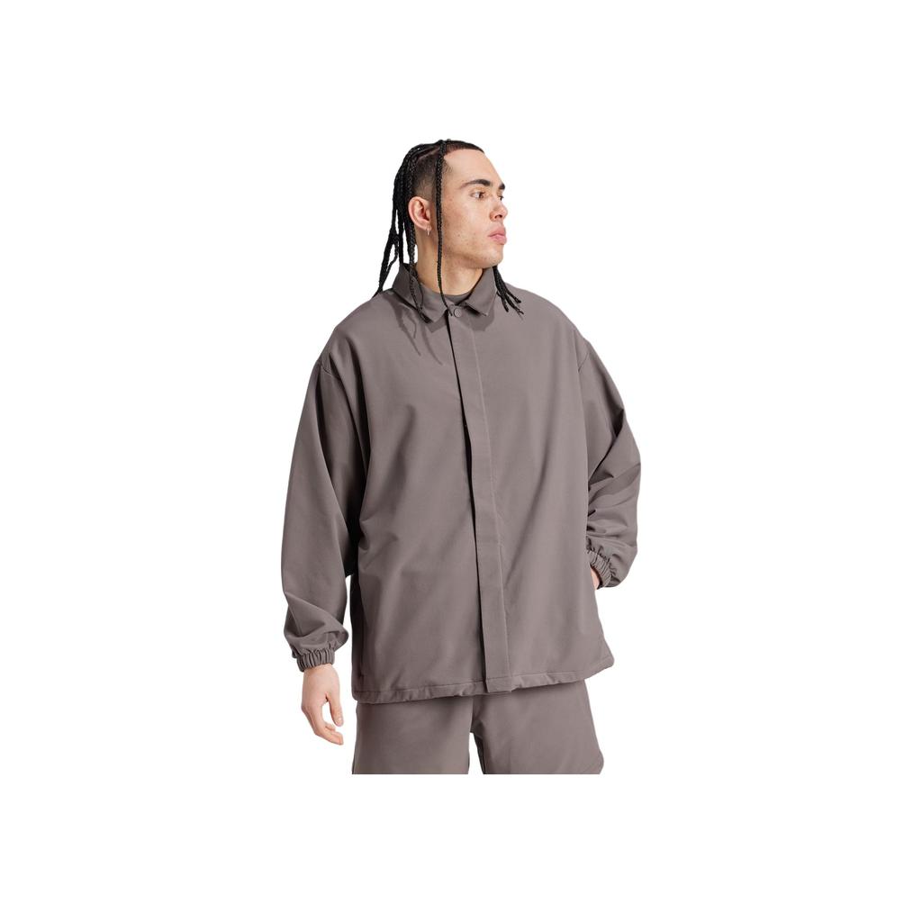 adidas The 2024 Collection Chapter 02 Letter Logo Polo Collar Concealed Button Jacket Unisex Jackets Charcoal-Grey IW1635
