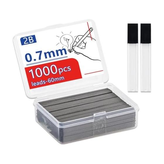 Mechanical Pencil 0.7mm, 6cm Long, Large Capacity, Refillable Lead Set, Easy to Carry, For Students and Children, Small Box Storage, 1000pcs