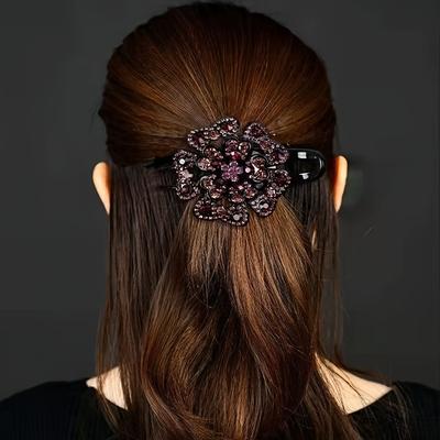 Harz Strass Clip Elegante Feste Kopfbedeckung Haarnadel Großer Entenclip Damen Elegante Spangen