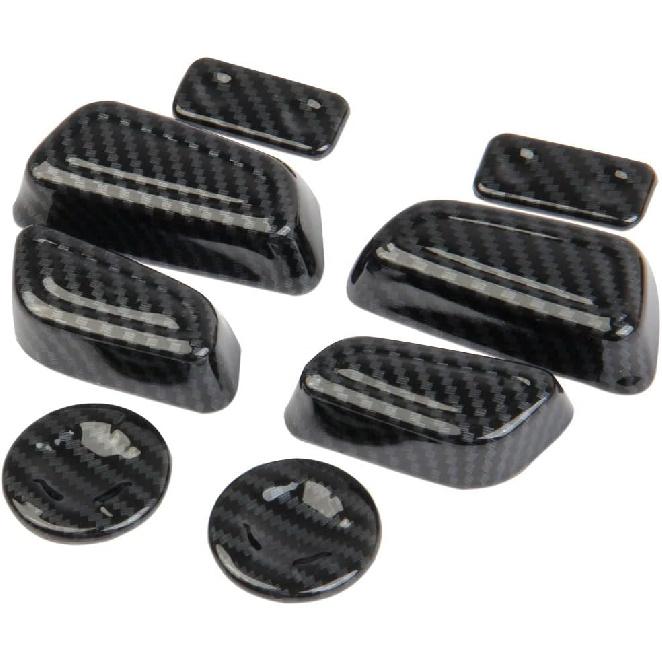 Carbon Fiber Front Seat Adjustment Button Panel Trim Accessories for Toyota Tundra 2022+ Sequoia 2023+ Tacoma 2024+ 4Runner 2025+(Button Cover)