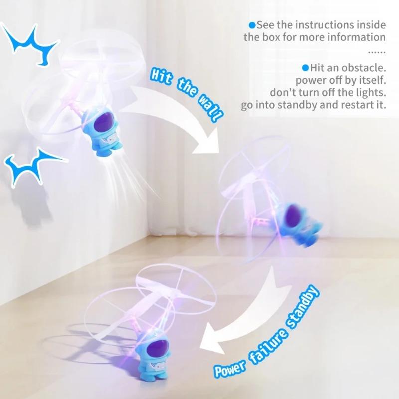 Latający Robot Astronauta Samolot Zabawka Zaawansowany Technologicznie Dron Sterowany Ręcznie Interaktywne Podwójne Skrzydła ze Światłami Prezenty Plenerowe dla Dzieci