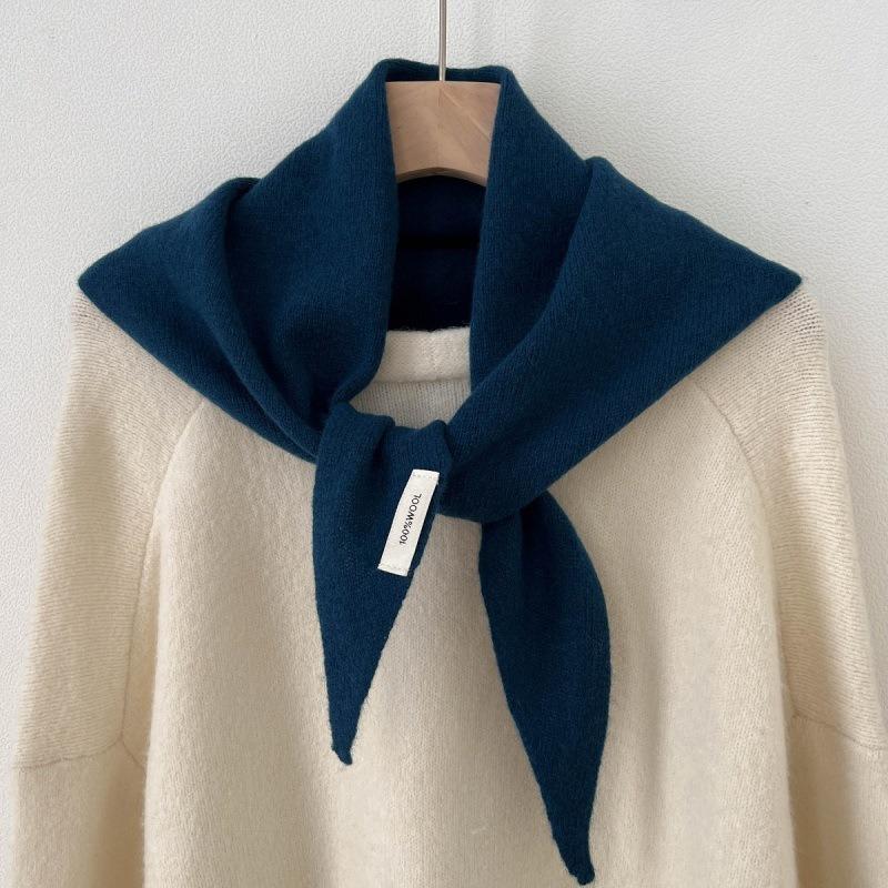 Women S 100 Australian Wool Triangle Scarf Spring Solid Color Versatile Shawl