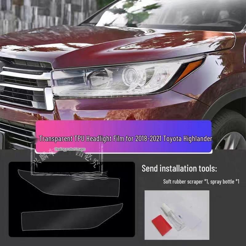 Toyota Front Headlight Protective Film for Asia Dragon, Camry, Highlander, RAV4, and Wildlander.
