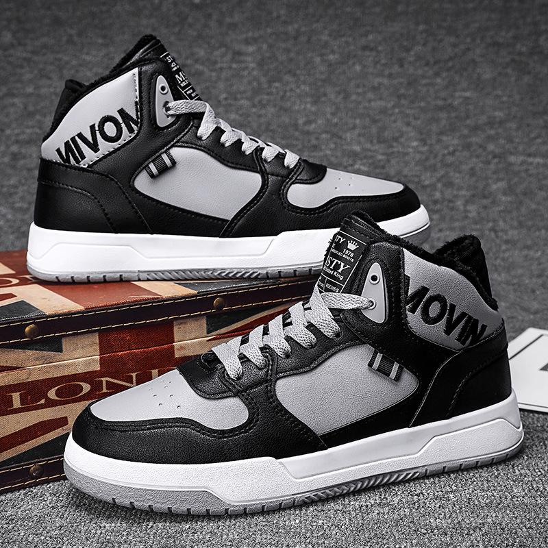 

Зимние хлопковые ботинки с подкладкой из теплого хлопка, высокие туфли для сёрфинга, повседневная спортивная мужская обувь для активного отдыха, модные мужские ботинки 39 чёрный