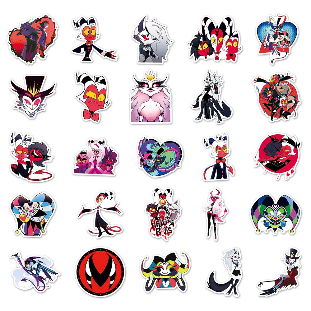 10 30 50Pcs Helluva Boss Anime Stickers Decoration Cartoon Graffiti Sticker For Kids Toy Phone Suitcase Guitar Waterproof Decal