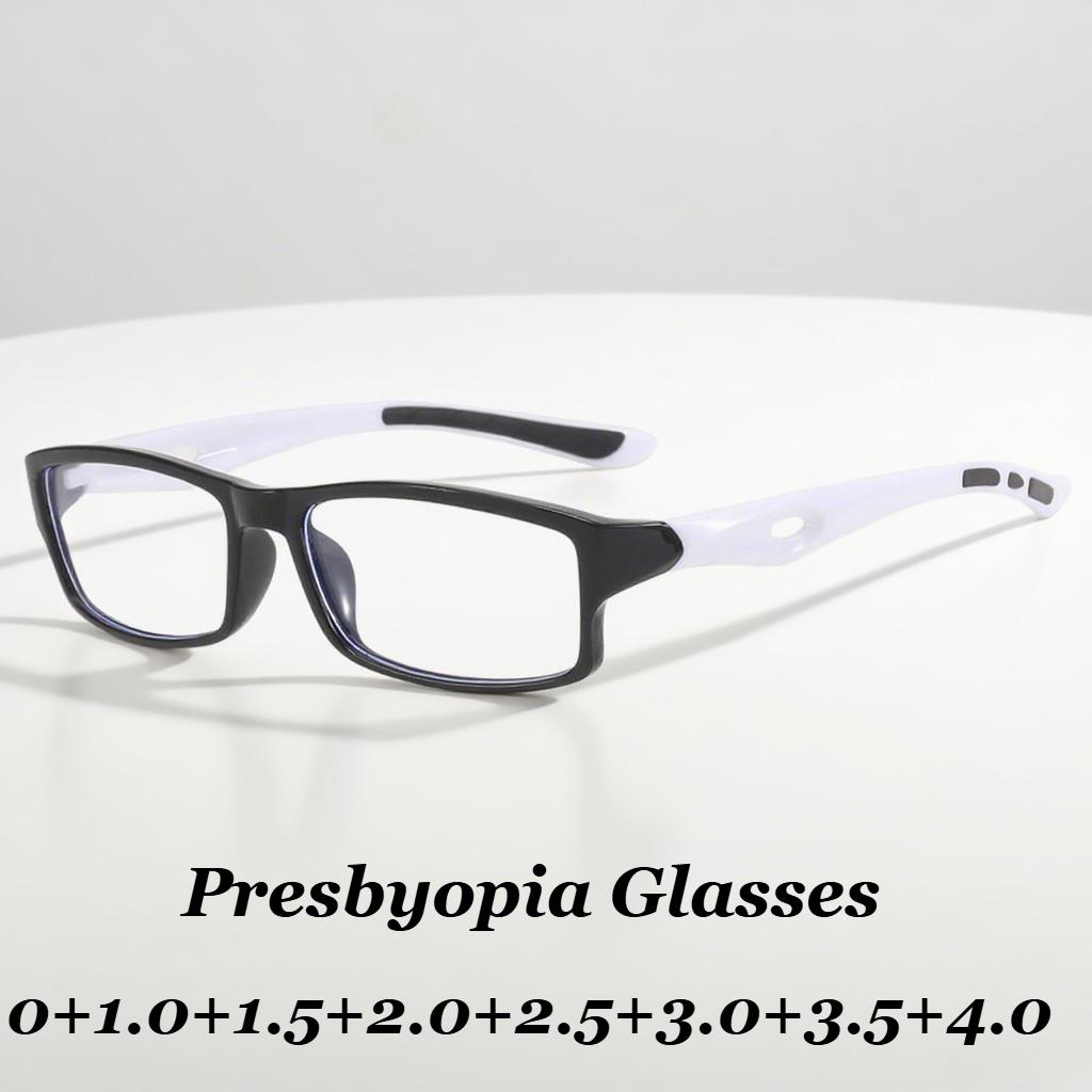 New Non-Slip Sports Presbyopia Glasses Blue Light Blocking Square Frame Reading Glasses Ultra-Light Farsighted Glasses
