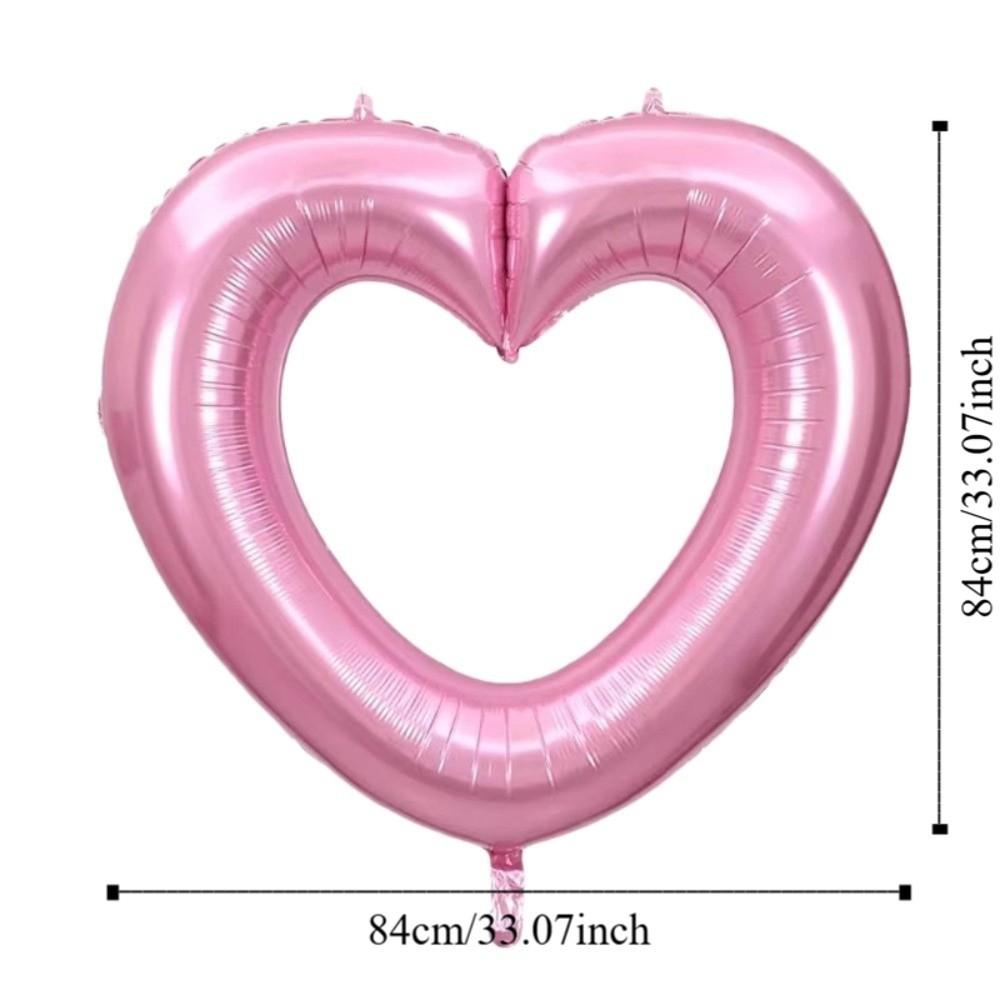 Metallic 40 Inch Heart Balloon Reusable DIY Hollowed Heart Foil Balloons Romantic Inflatable Heart Chain Balloons
