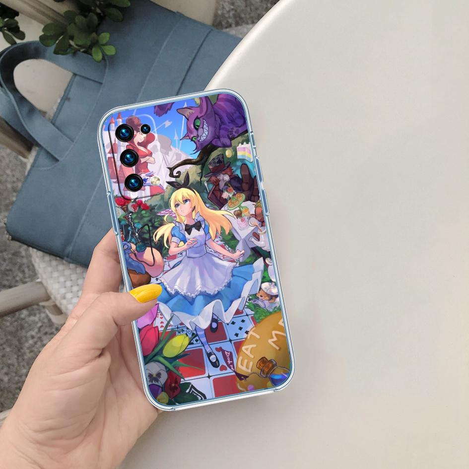 CJ3 Alice in Wonderland Cat Princess Case for LG K22 K30 K40 K41 K42 K50 K50S K51 K51S K52 K61 K62 K71 K92 Q60 Q61 V40 V50 V60