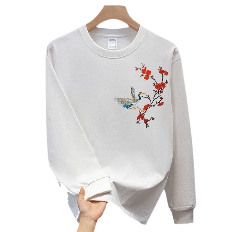 Pure Cotton Heavy-Duty Long-Sleeved T-Shirt, Young And Young Men'S And Women'S Autumn Light Luxury Trendy Brand Loose Casual Ruffian Handsome Business