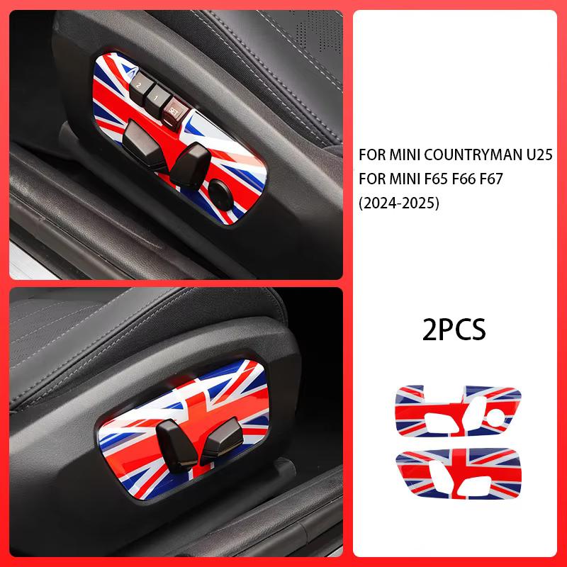 Car Seat Adjustment Button Panel Frame Trim Decoration Sticker Interior Accessories For Mini U25 Countryman Cooper S F65 F66 F67