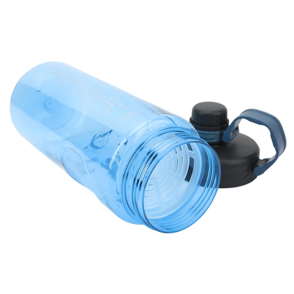 1500ml Sports Water Bottle Food Grade PC with Drinking Water Scale Fitness Jug for Gym Cycling Running