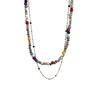 Dopamine Color Beaded Triangle Crushed Silver Necklace Women'S Light Luxury Niche Clavicle Chain Neck Chain Accessories
