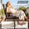 Set of 4 Seat Cushions Water-Repellent Non-Slip Chair Cushions with Ties, Indoor Outdoor 111.5 x 53 x 8 cm Dark Grey