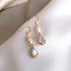 Best Sell Trendy Water Drop Shiny CZ Zircon Freshwater Pearl 14K Gold Filled Female Drop Earrings  Birthday Gifts
