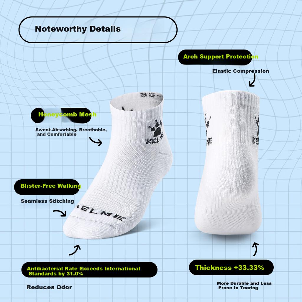 KELME Sport Socken (6 Paare) Basketball Badminton Laufen Sommer Schweißabsorbierend Geruchshemmend Freizeit Socken