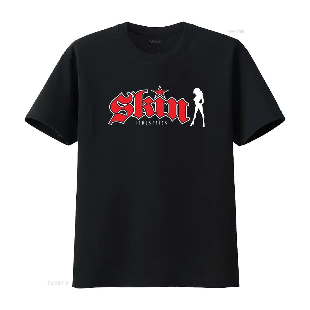Funny New Skin Industries Logo Mens T Shirt Made Form USA Size vintage Washed streetwear Versatile Top For Everyday Wear