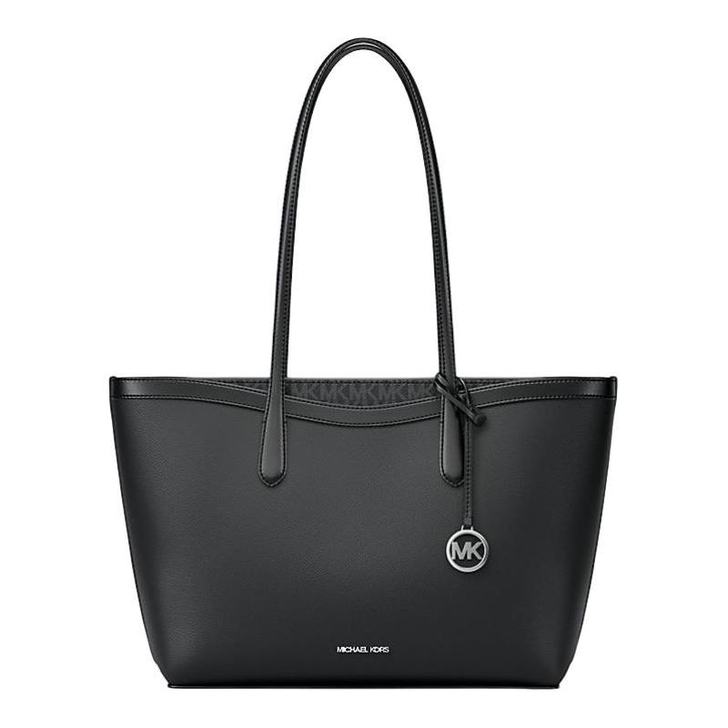 MICHAEL KORS Arden Logo Pendant Patchwork Grained Leather Tote Shoulder Bag Large Women s Black чёрный