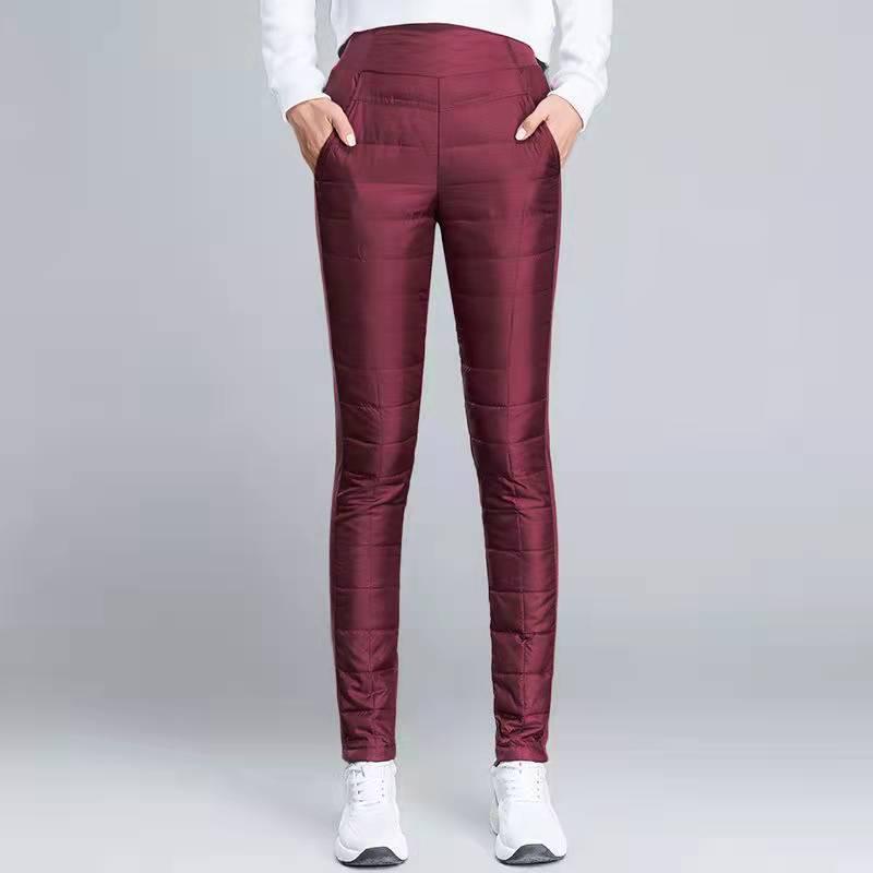 Pantalon d'hiver chaud pour femmes à taille haute et épaissi - Coupe amincissante, Grande taille, Doublé polaire, Vêtement chaud pour l'hiver pour femmes d'âge moyen et âgées