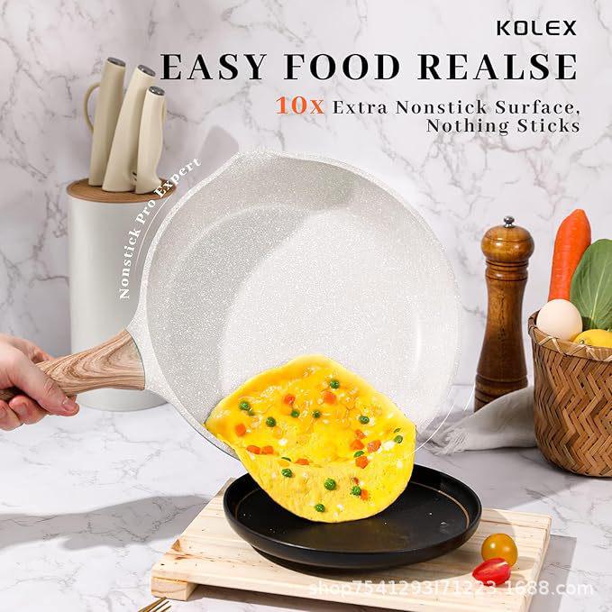 Kairi 12-Piece Non-Stick Cookware Set: Frying, Stir-Frying, Soup, and Milk Pans for All Stoves