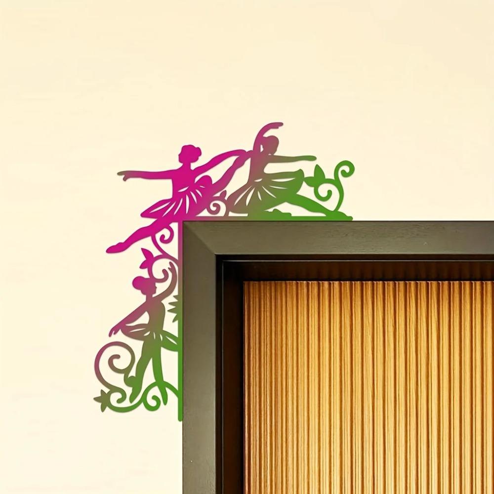 1pc Colorful Ballerina Decorative Wall Stickers - Adorn Door Corners and Frames, Charming Hanging Wall Art