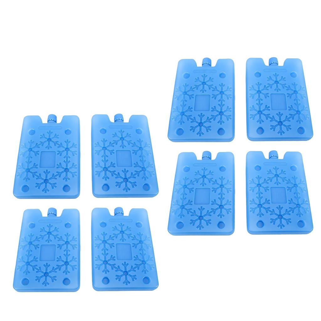 8PCS Reusable Ice Packs Leakproof PE Plastic Freezer Packs Multifunctional for Lunch Box Cooler Bag Cooling Fan