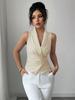 Striped Sleeveless Blouse Summer Tie-Up Waist Defining Vest Shirt  Overseas Women's Clothing